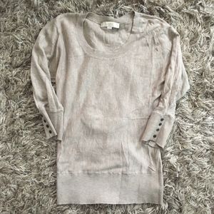 Ann Taylor LOFT Oatmeal Lightweight Tunic Sweater